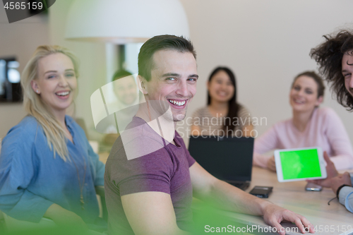 Image of Startup Business Team At A Meeting at modern office building