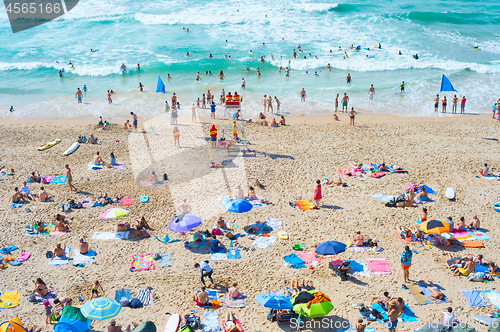 Image of People at ocean beach. Portugal