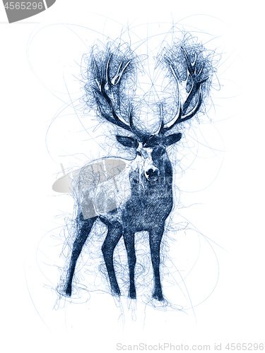 Image of Great Deer Ballpoint Pen Doodle Illustration