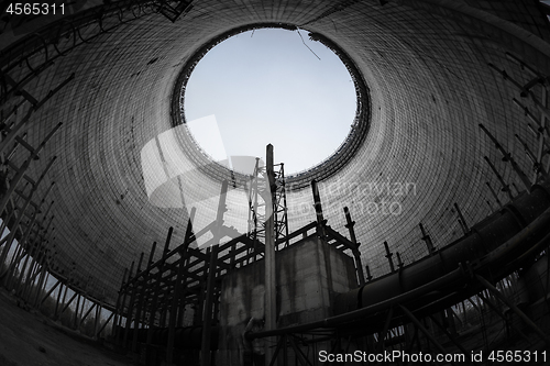 Image of Cooling Tower of Reactor Number 5 In at Chernobyl Nuclear Power Plant, 2019