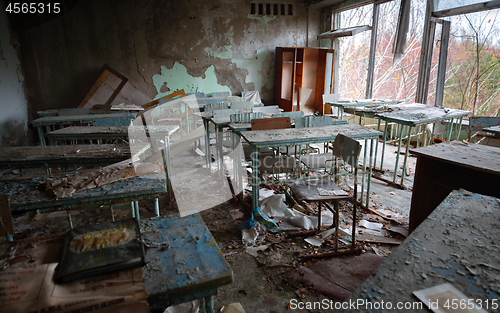 Image of Abandoned Classroom in School number 5 of Pripyat, Chernobyl Exclusion Zone 2019