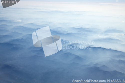 Image of Carpathian Mountains from above at winter