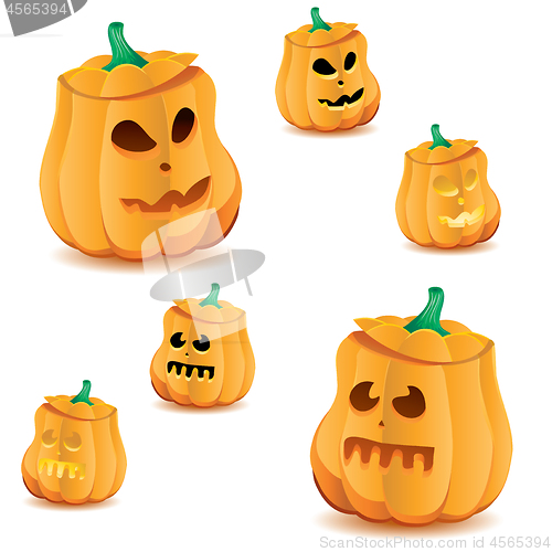 Image of Set of halloween pumpkins with variations of illumination, part 18