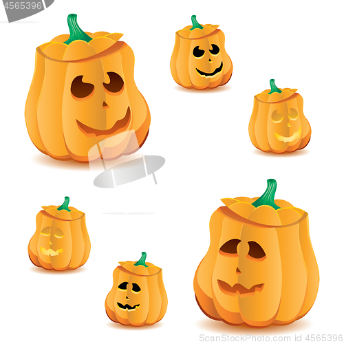 Image of Set of halloween pumpkins with variations of illumination, part 20