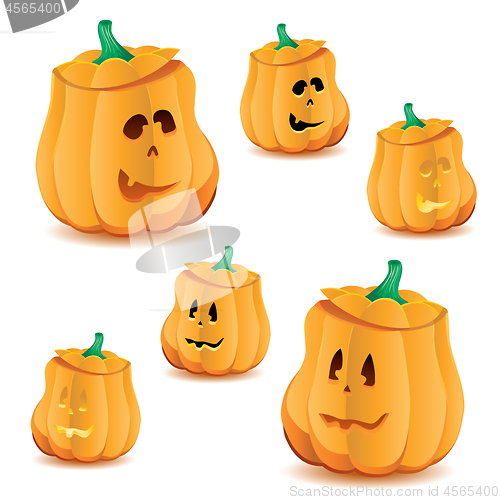 Image of Set of halloween pumpkins with variations of illumination, part 24