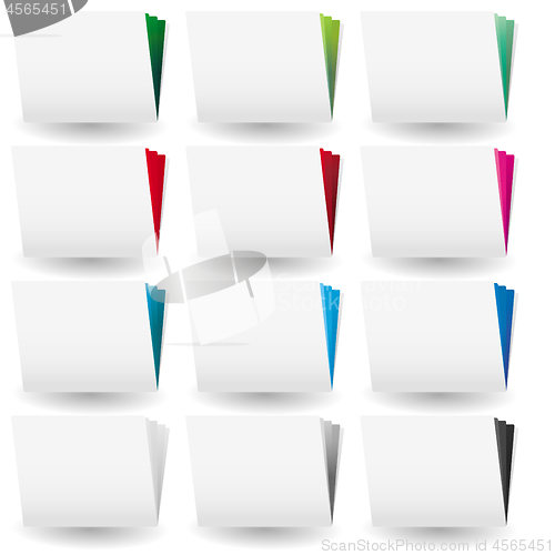 Image of Set of cases study icon with colored pages