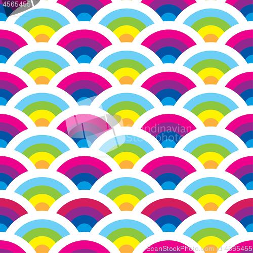 Image of Bright seamless pattern with half rounds and curls