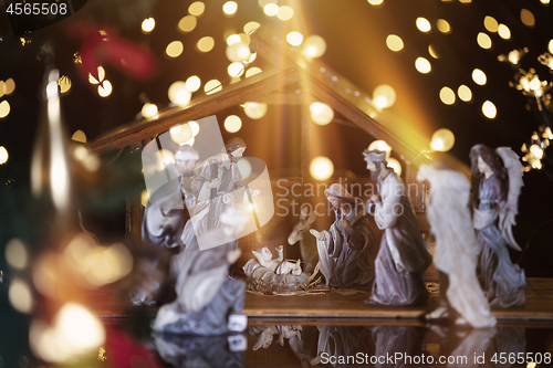 Image of Christmas nativity scene; Jesus Christ, Mary and Joseph