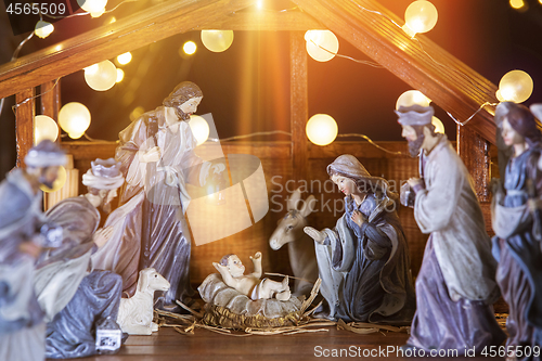 Image of Christmas nativity scene; Jesus Christ, Mary and Joseph