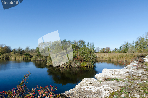 Image of Beautiful lake in an old open stone pit