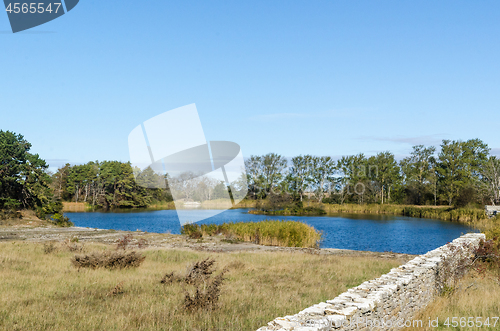 Image of Old open quarry turned into a beautiful lake