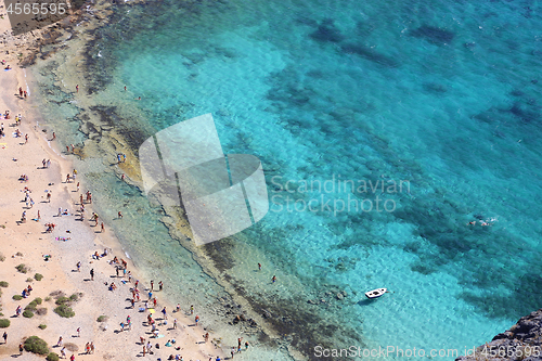 Image of Seaview on the beach from the fortress, Gramvousa, Crete, Greece