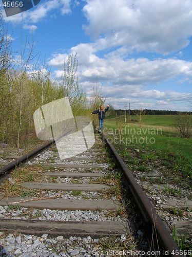 Image of Girl on rail