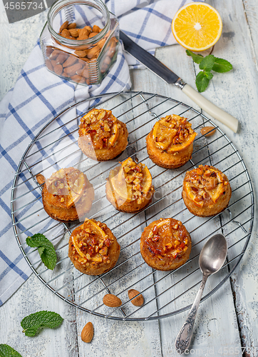 Image of Homemade cupcakes with caramelized oranges.