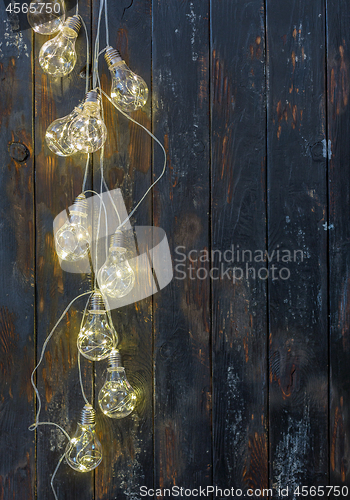 Image of Christmas retro lamps garland.