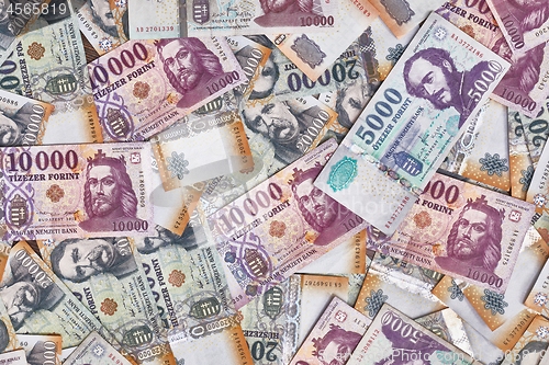 Image of Banknotes Background, Hungarian Forints