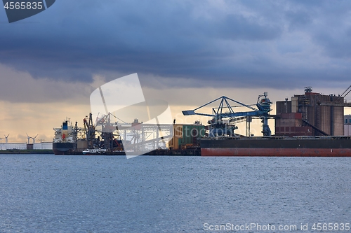 Image of Industrial harbor with rusty structures