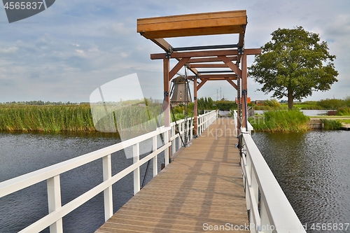 Image of Small drawbridge bridge in the Netherlands