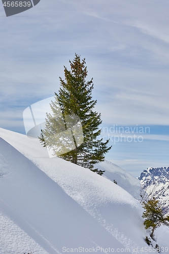 Image of Skiing slopes, majestic Alpine landscape