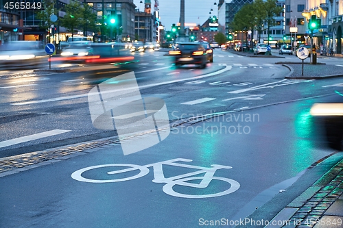 Image of Bicycle lane in the rain