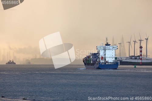 Image of Cargo ship sailing from Rotterdam