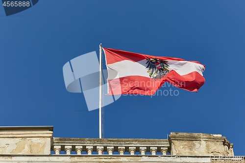 Image of Austrian Flag In The Wind