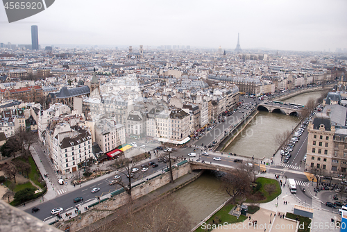 Image of view of Eiffel tower at the river Seine