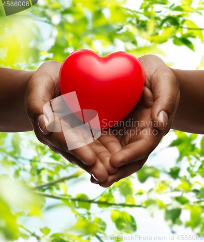 Image of female hands with small red heart