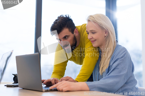 Image of Startup Business Team At A Meeting at modern office building