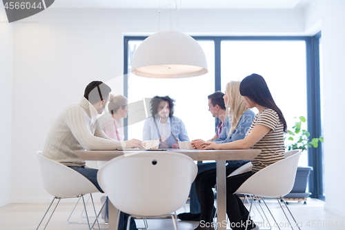 Image of Startup Business Team At A Meeting at modern office building