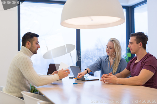 Image of Startup Business Team At A Meeting at modern office building