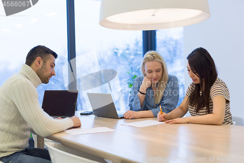 Image of Startup Business Team At A Meeting at modern office building