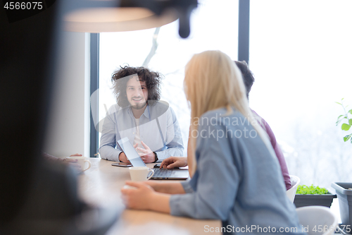 Image of Startup Business Team At A Meeting at modern office building