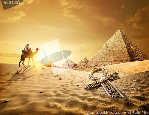 Image of Pyramids and ankh cross