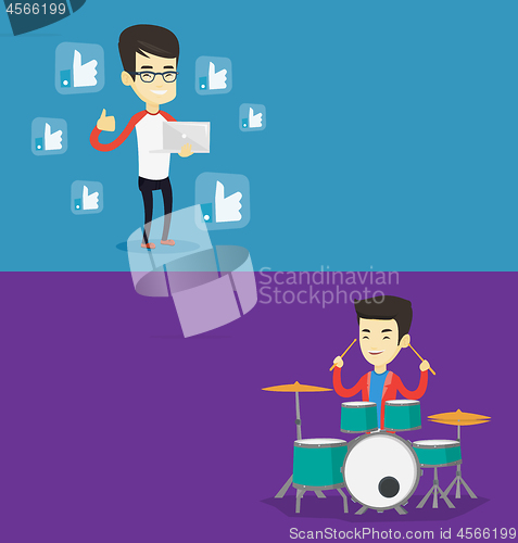 Image of Two media banners with space for text.