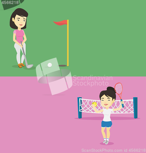 Image of Two sport banners with space for text.