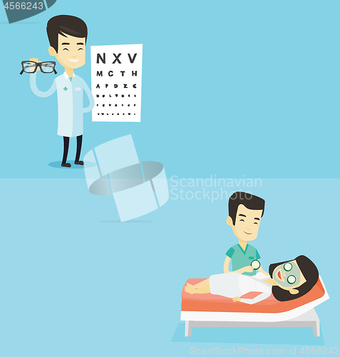 Image of Two medical banners with space for text.