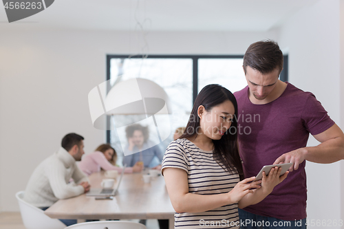 Image of Startup Business Team At A Meeting at modern office building