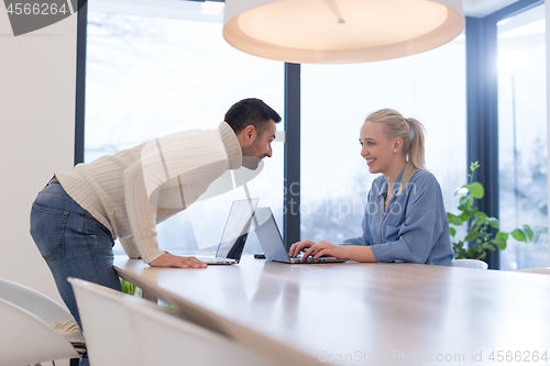 Image of Startup Business Team At A Meeting at modern office building