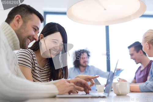 Image of Startup Business Team At A Meeting at modern office building