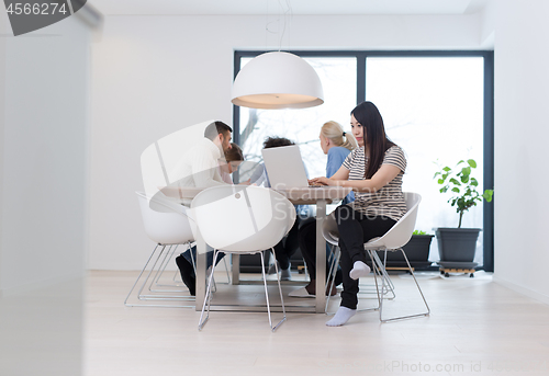 Image of Startup Business Team At A Meeting at modern office building