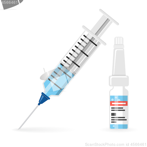 Image of Plastic Medical Syringe and Vial Icon