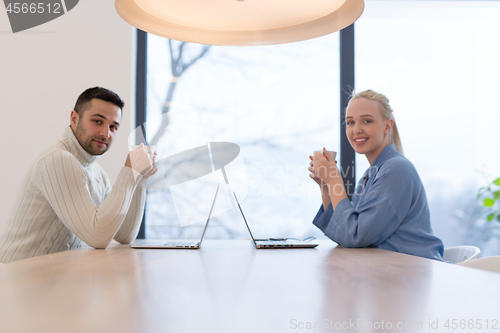 Image of Startup Business Team At A Meeting at modern office building