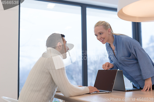 Image of Startup Business Team At A Meeting at modern office building