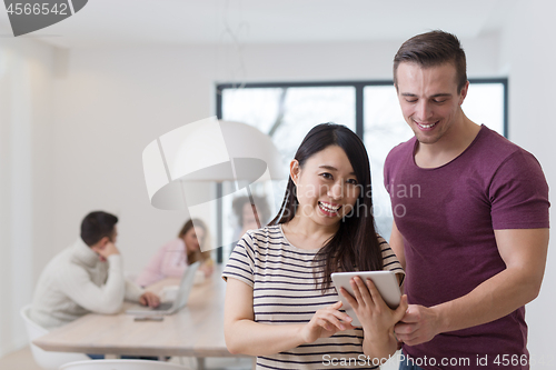 Image of Startup Business Team At A Meeting at modern office building