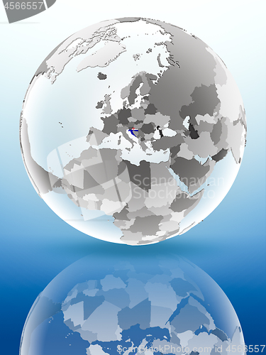 Image of Croatia on political globe