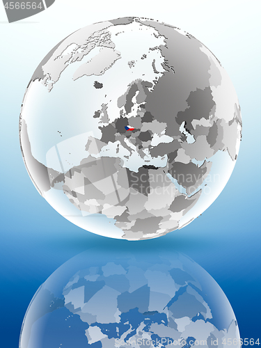 Image of Czech republic on political globe