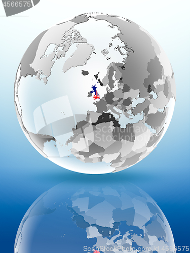 Image of United Kingdom on political globe