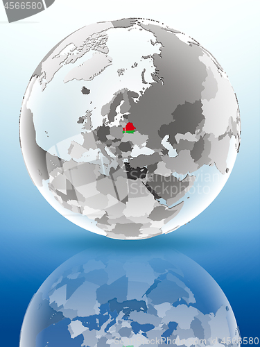 Image of Belarus on political globe