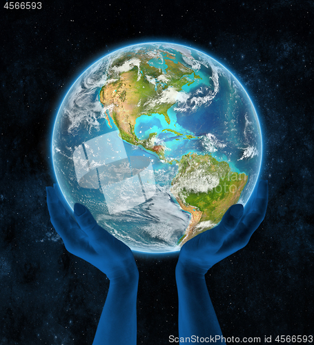 Image of Honduras on planet Earth in hands